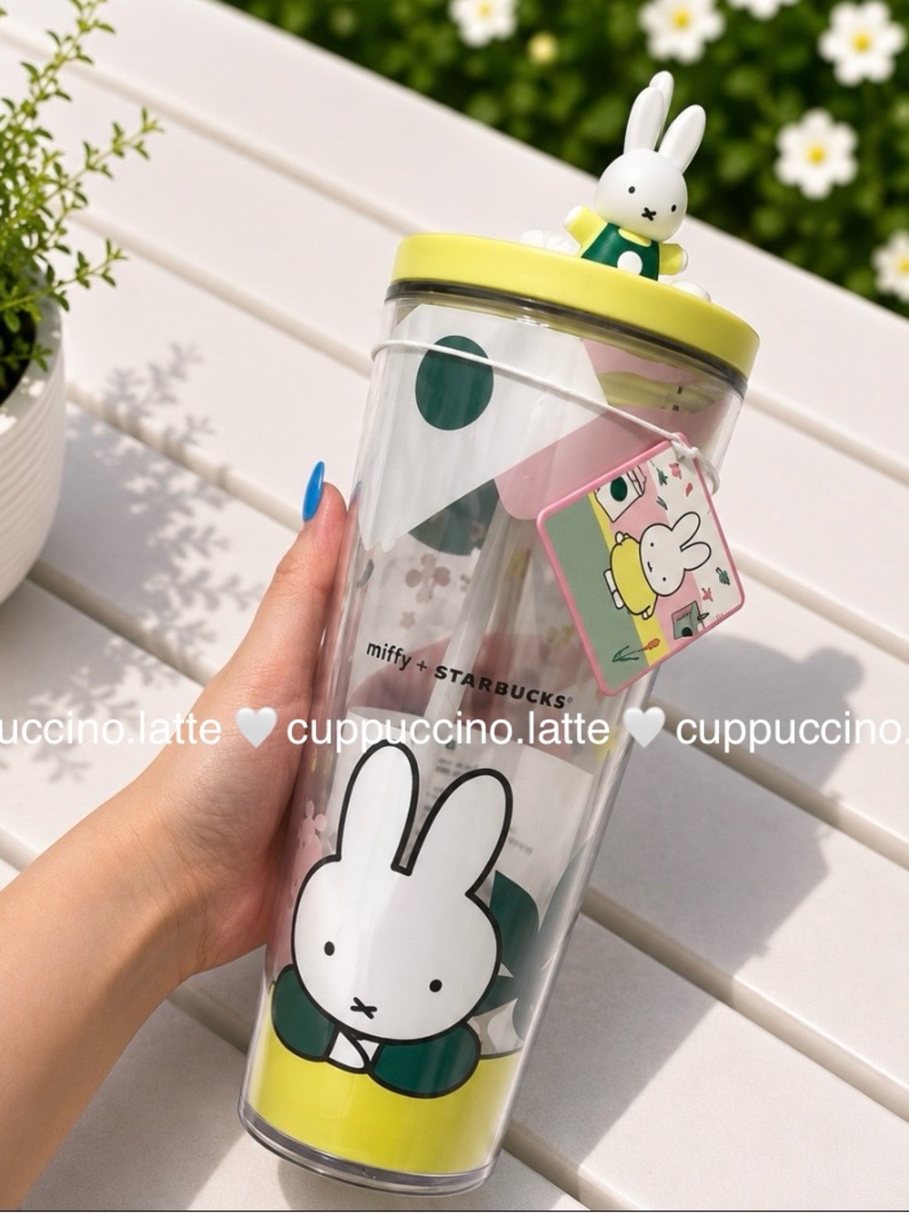 ☕️NWT💚Starbucks x Miffy Straw Topper Cold Cup Venti Acrylic Tumbler